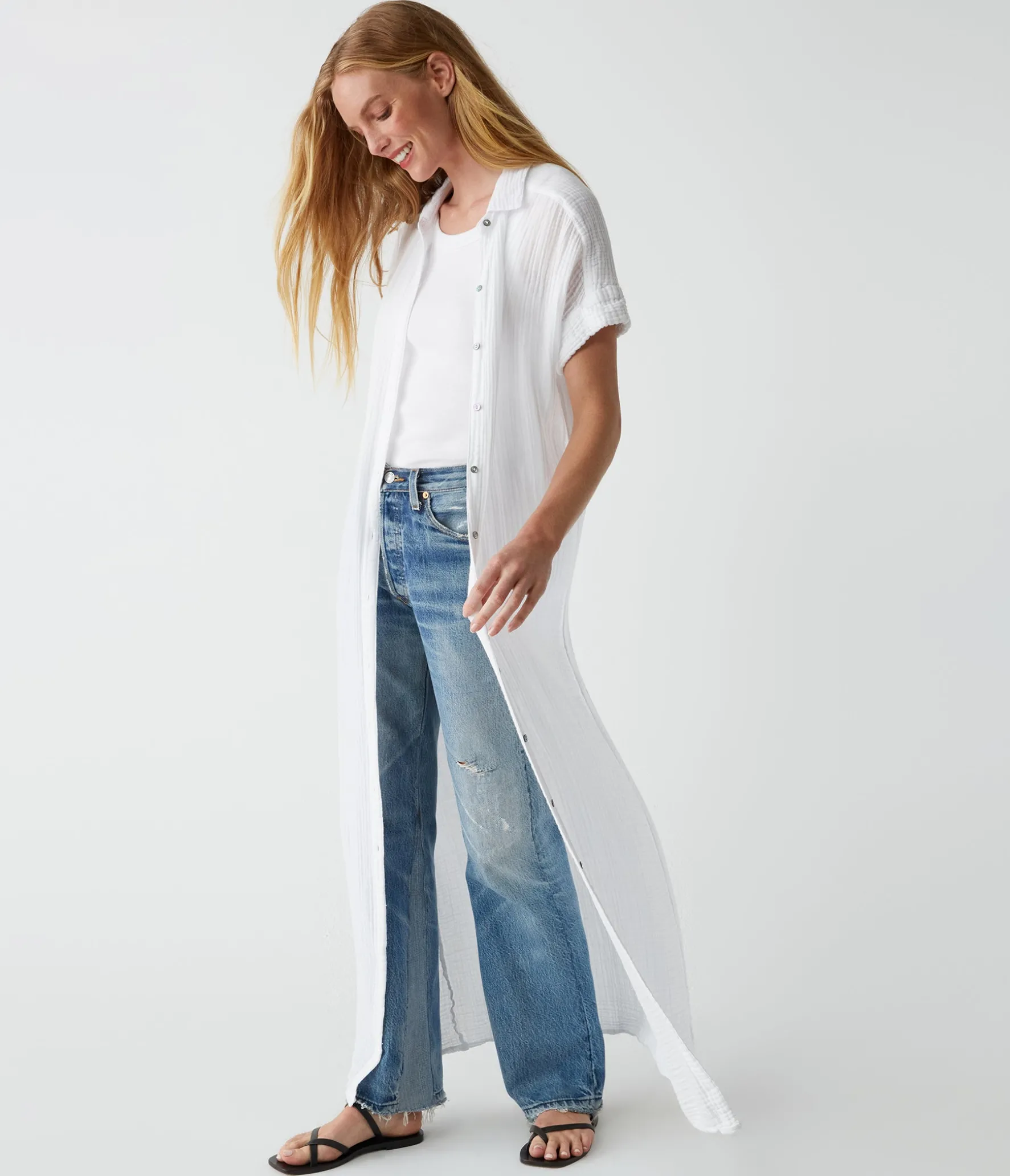 Allen Gauze Shirt Dress
