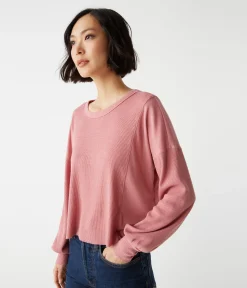 Cait Mixed Fabric Tee
