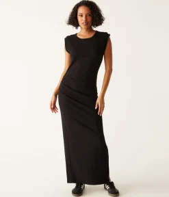 Calliope Power Shoulder Maxi Dress