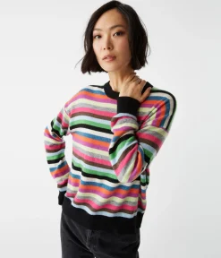 Celeste Striped Crew Neck Cashmere Sweater