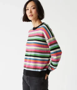 Celeste Striped Crew Neck Cashmere Sweater