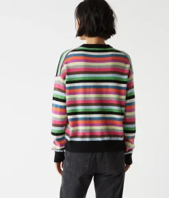 Celeste Striped Crew Neck Cashmere Sweater