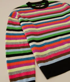 Celeste Striped Crew Neck Cashmere Sweater