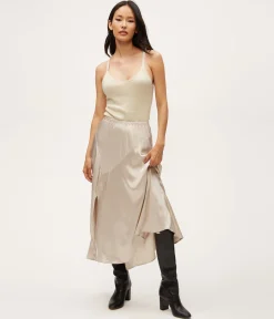 Desi Asymmetrical Satin Skirt