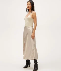Desi Asymmetrical Satin Skirt