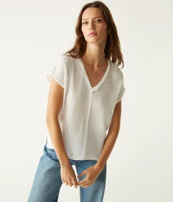 Draya Gauze V-Neck Top