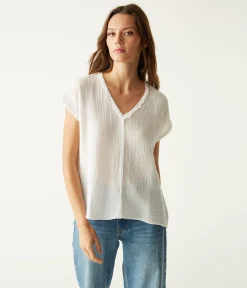 Draya Gauze V-Neck Top