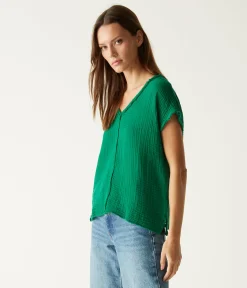 Draya Gauze V-Neck Top