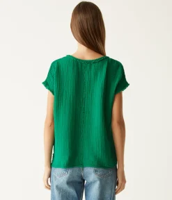 Draya Gauze V-Neck Top