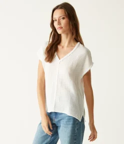 Draya Gauze V-Neck Top