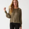 Fabi Hammered Satin Top