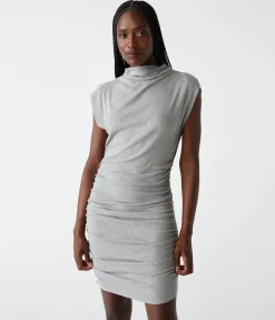 Gia Ribbed Power Shoulder Dress