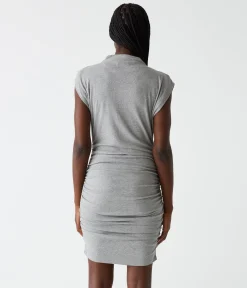 Gia Ribbed Power Shoulder Dress