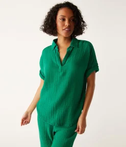 Gigi Gauze Popover Top