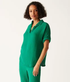 Gigi Gauze Popover Top