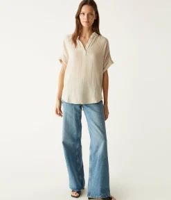 Gigi Gauze Popover Top