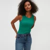 Halley Ribbed Tank with Ruching
