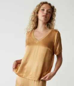 Jodi Satin V-Neck Top
