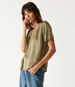 Jodi Satin V-Neck Top