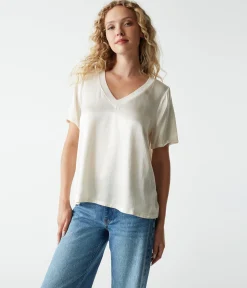 Jodi Satin V-Neck Top