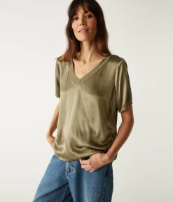 Jodi Satin V-Neck Top