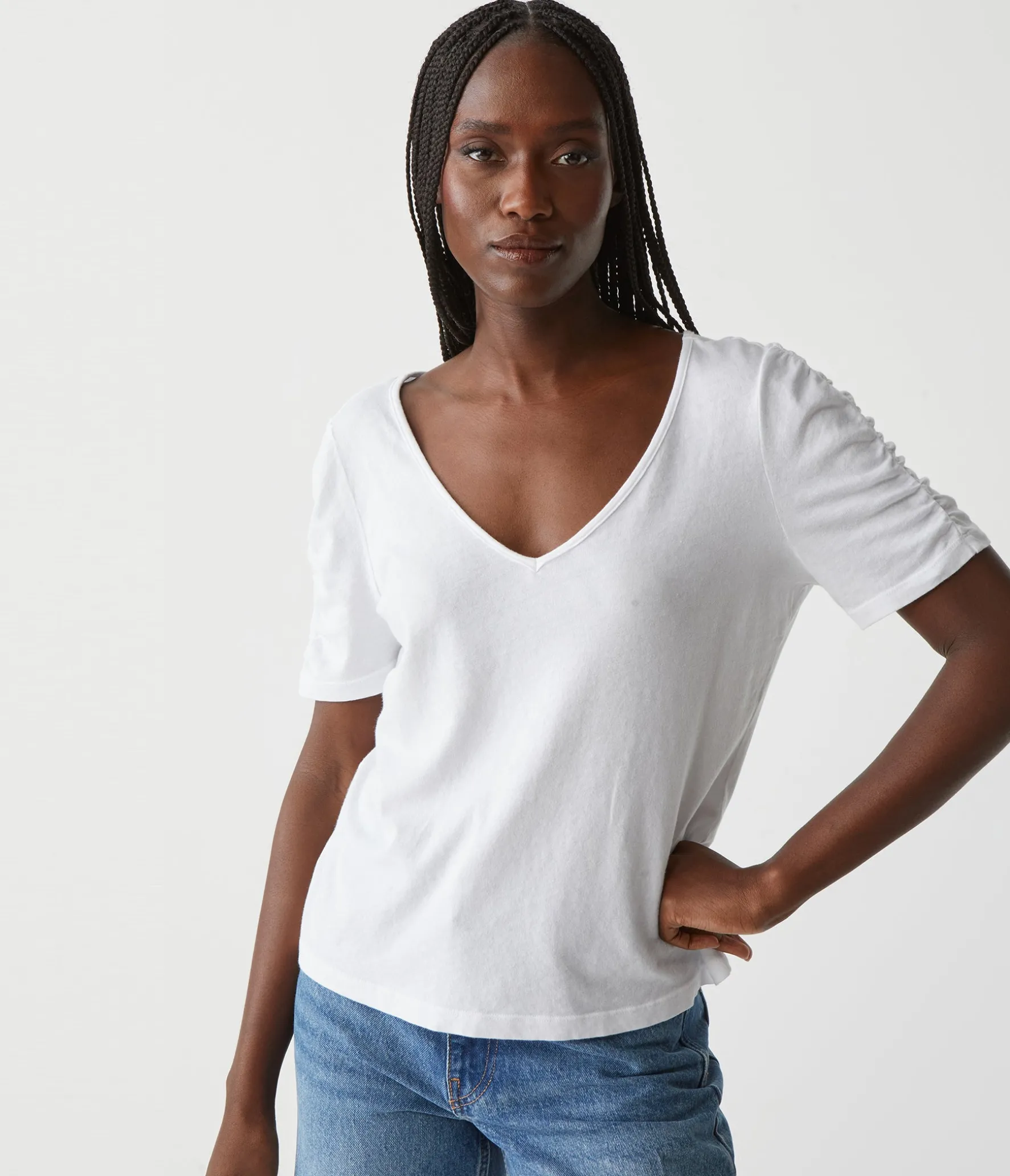 Josie Ruched Sleeve Tee
