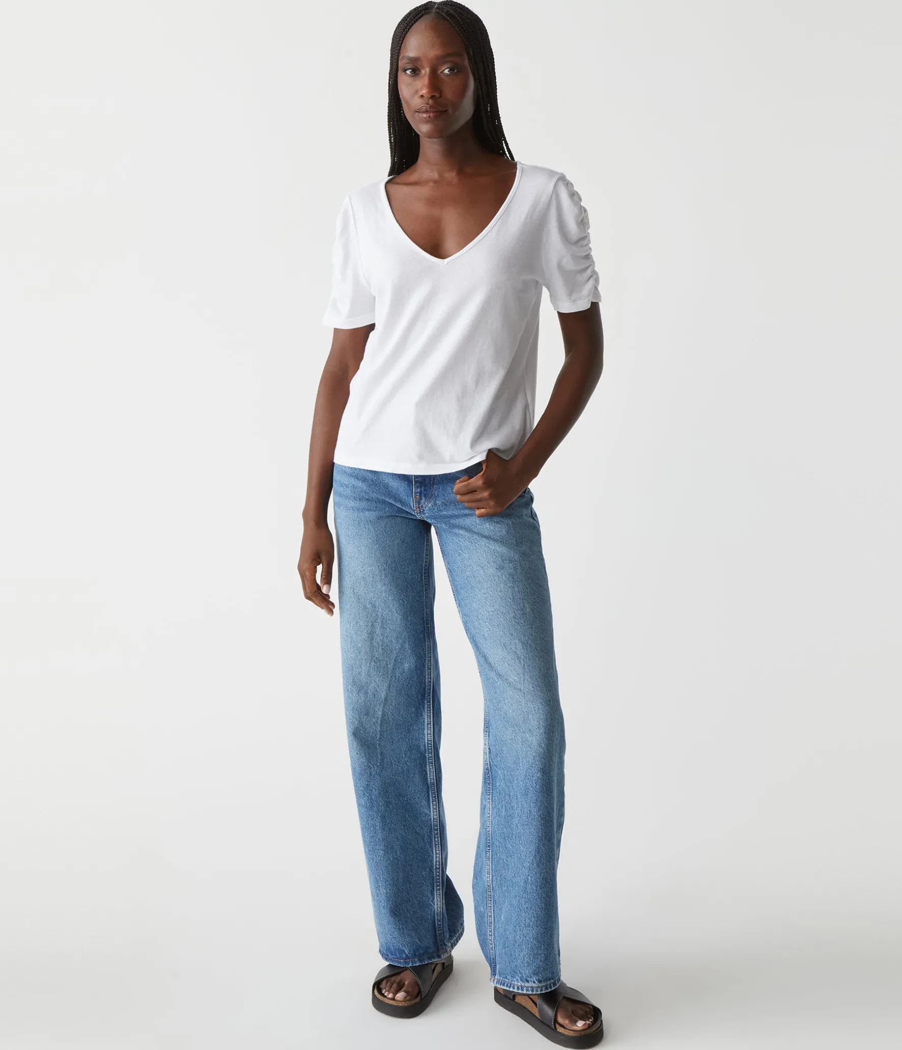 Josie Ruched Sleeve Tee