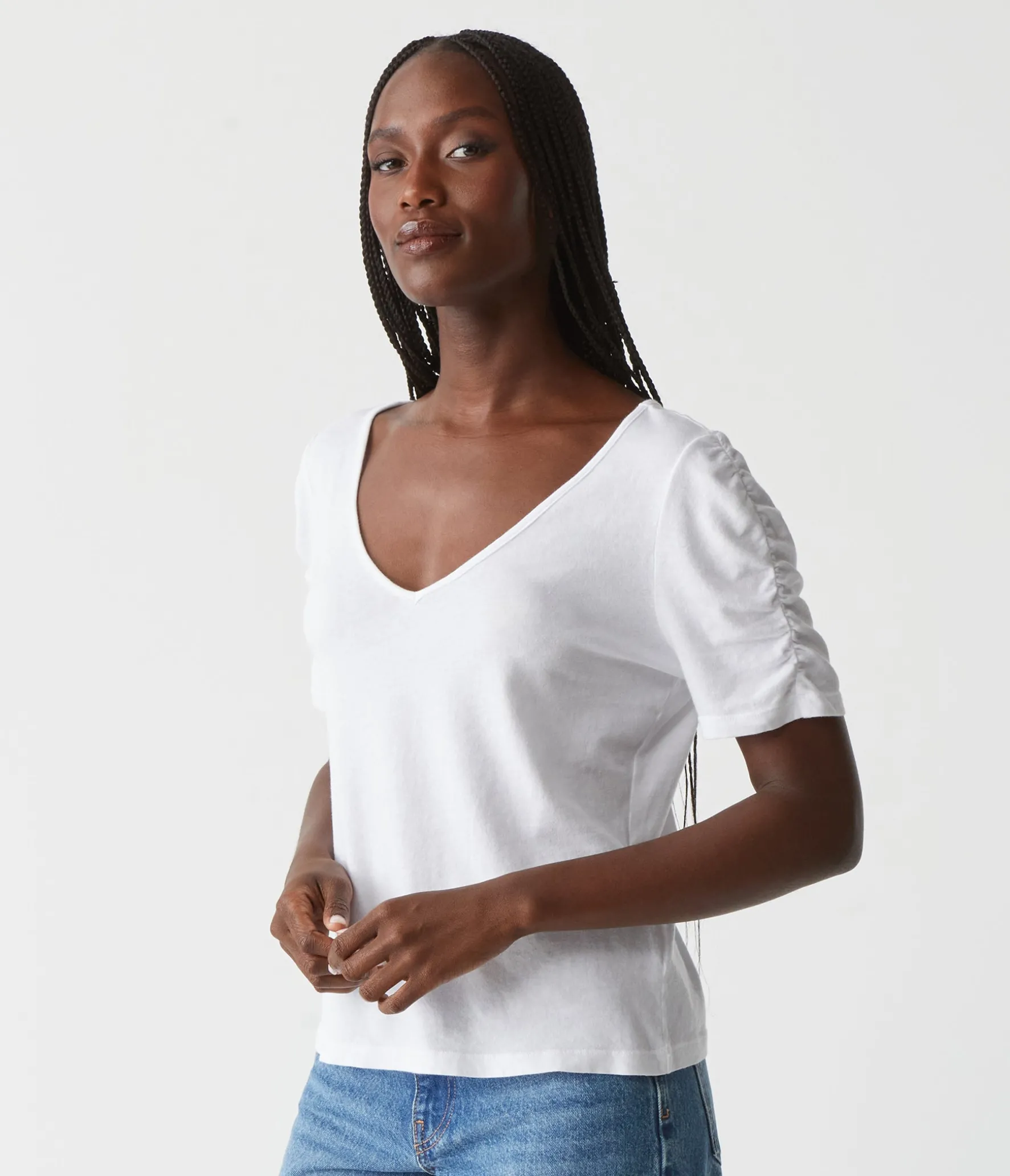 Josie Ruched Sleeve Tee