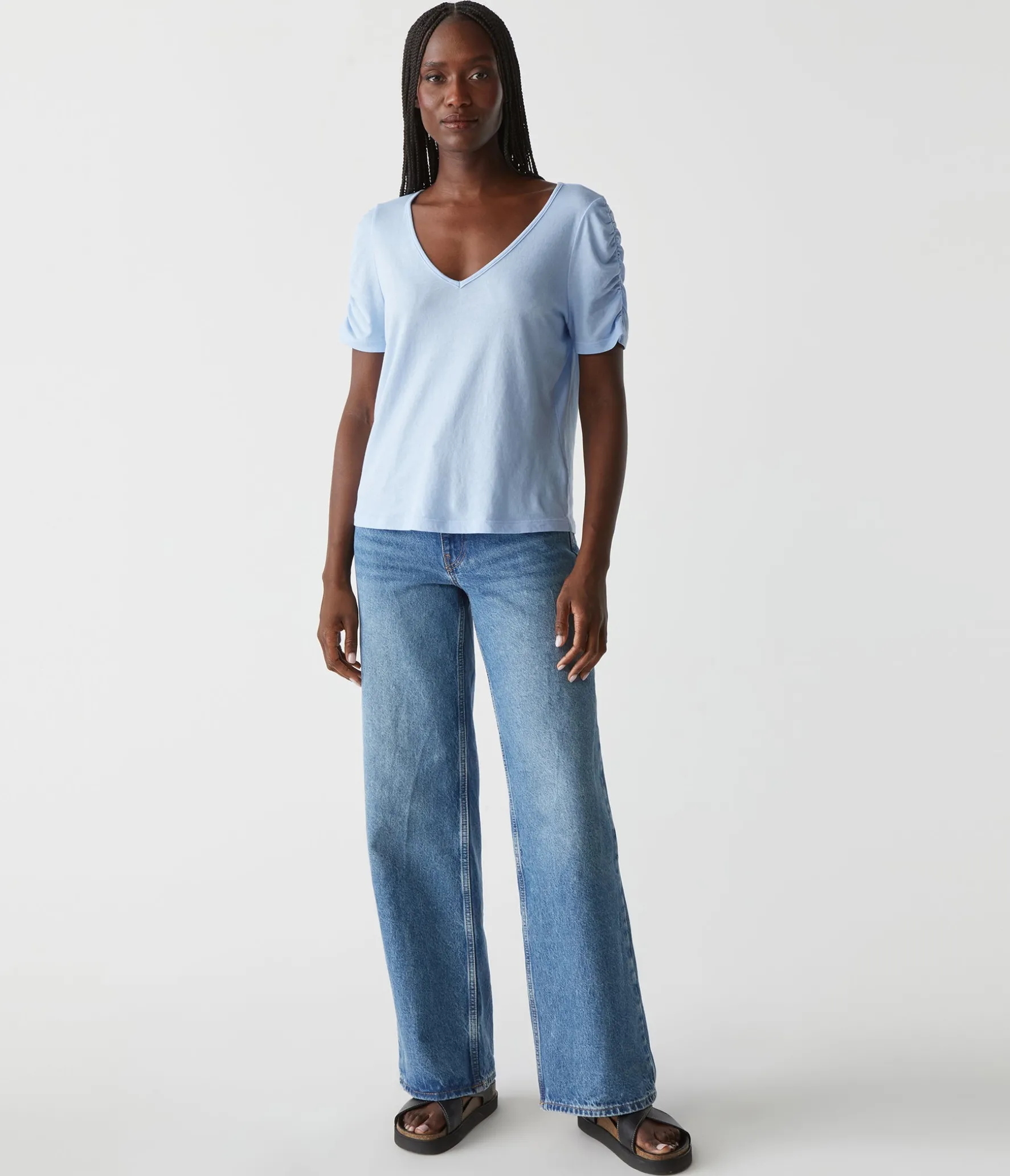 Josie Ruched Sleeve Tee