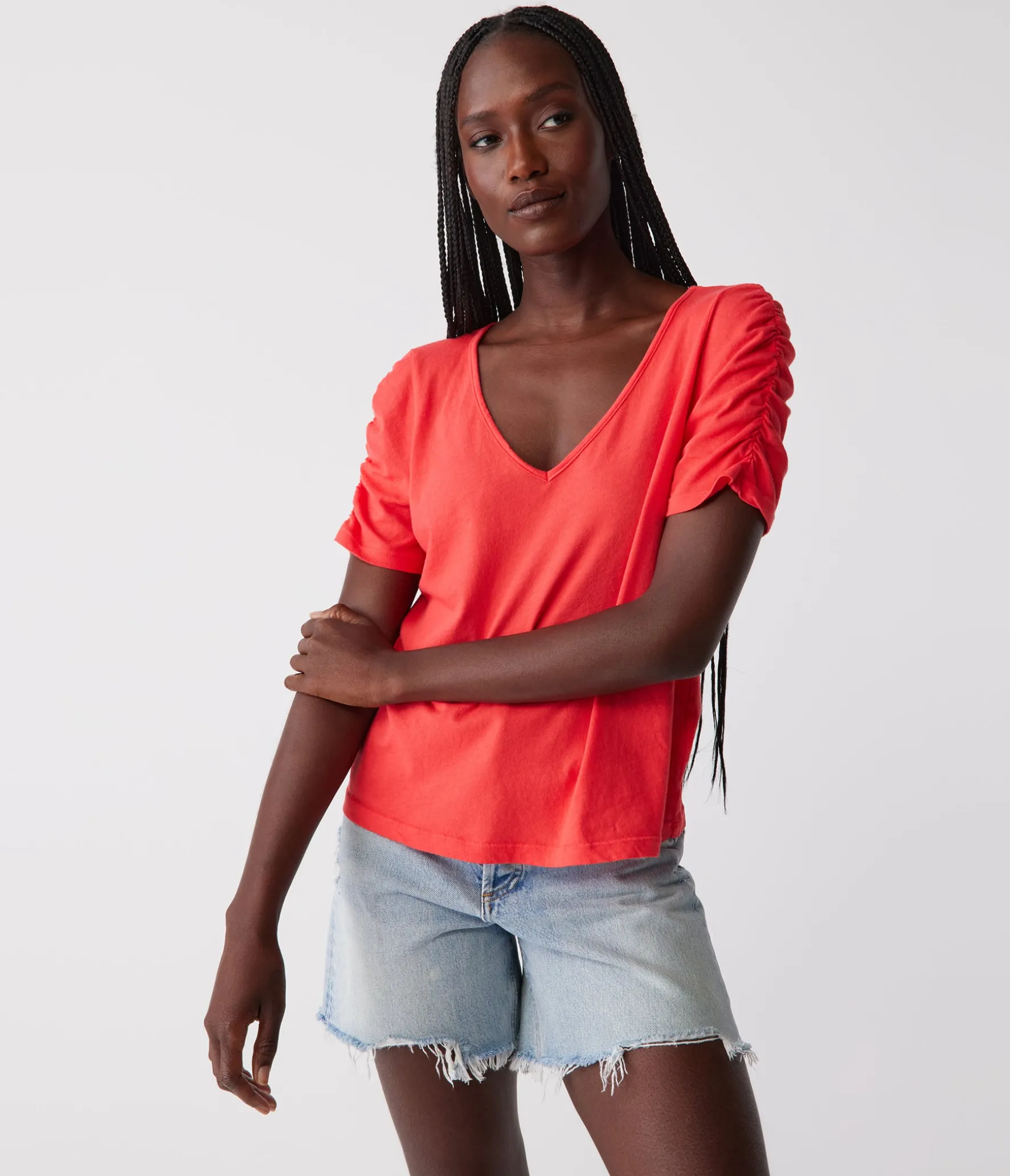 Josie Ruched Sleeve Tee