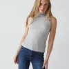 Lino Shine Mock Neck Tank