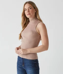 Lino Shine Mock Neck Tank