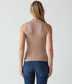 Lino Shine Mock Neck Tank