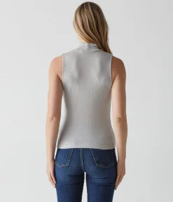 Lino Shine Mock Neck Tank