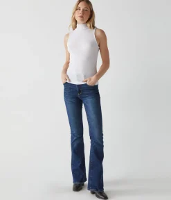 Lino Shine Mock Neck Tank