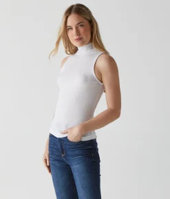 Lino Shine Mock Neck Tank