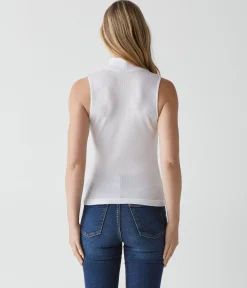 Lino Shine Mock Neck Tank