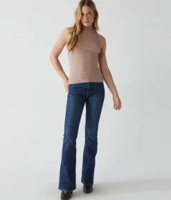 Lino Shine Mock Neck Tank