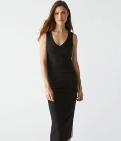 Lori Ribbed V-Neck Dress