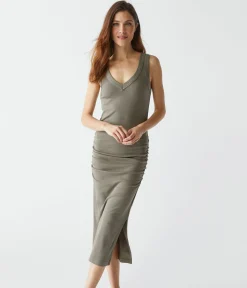 Lori Ribbed V-Neck Dress