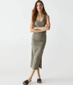 Lori Ribbed V-Neck Dress