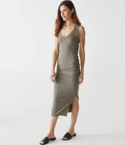 Lori Ribbed V-Neck Dress