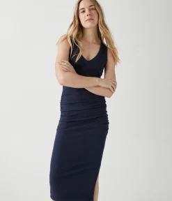 Lori Ribbed V-Neck Dress
