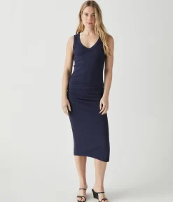 Lori Ribbed V-Neck Dress