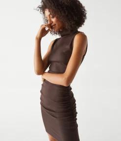 Macy Mock Neck Ribbed Dress
