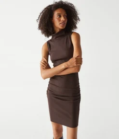 Macy Mock Neck Ribbed Dress