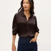 Meredith Satin Button Down Shirt