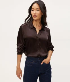 Meredith Satin Button Down Shirt