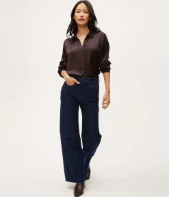 Meredith Satin Button Down Shirt
