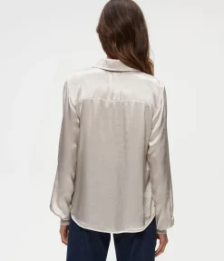 Meredith Satin Button Down Shirt